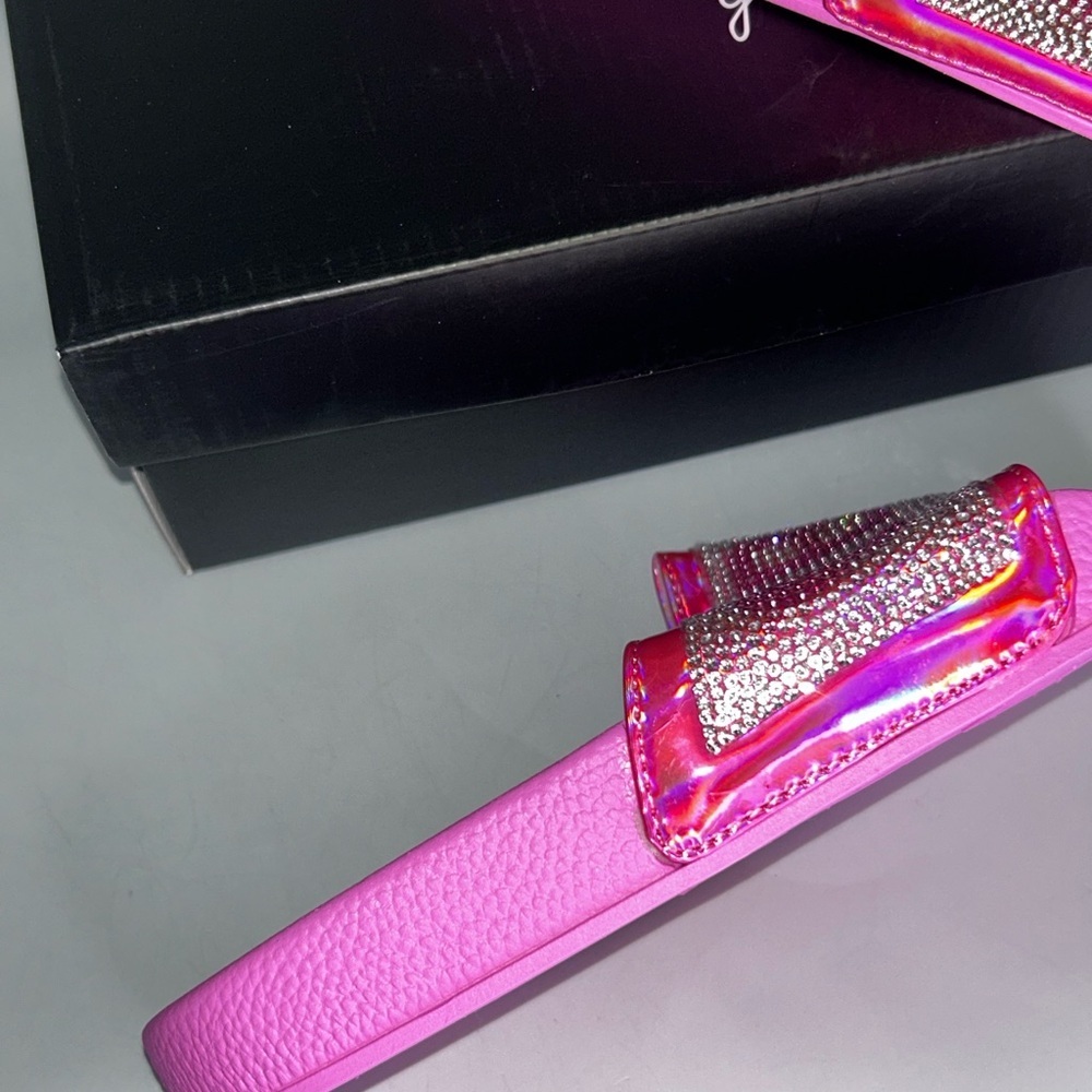 New Bebe kids Pink bling Slide Sandals - Picture 4 of 6
